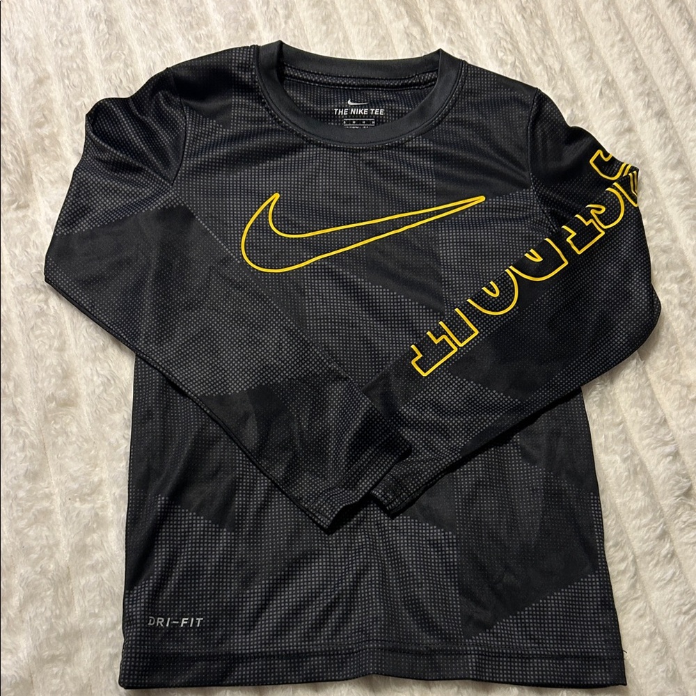 Nike Black and Yellow Dri-FIT Long Sleeve